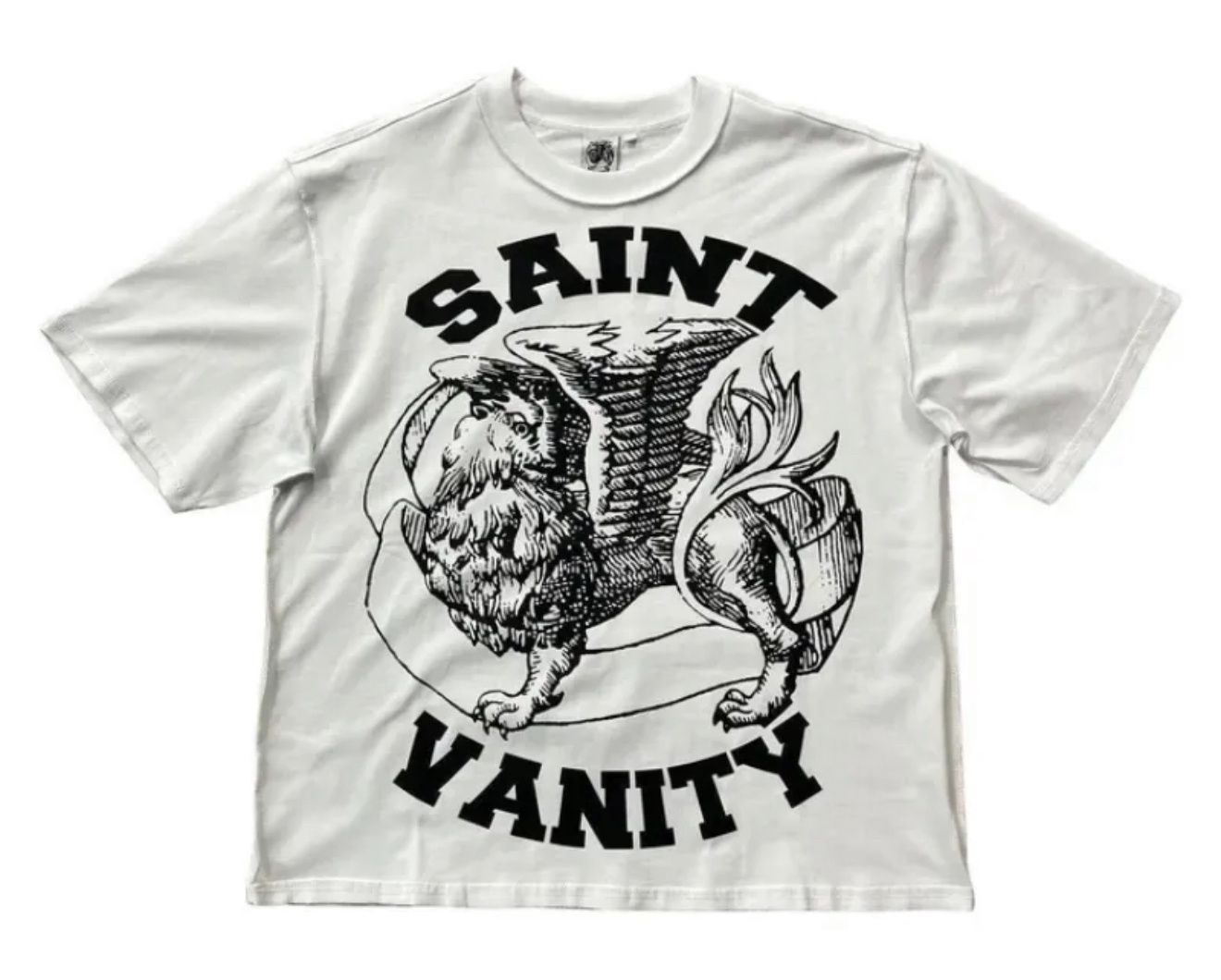 Saint Vanity Griffin Tee White Black Logo