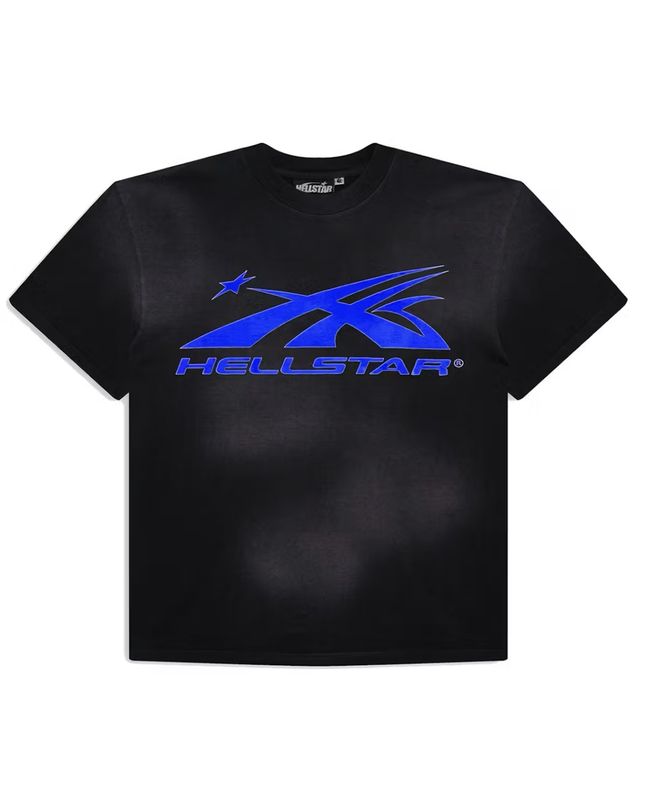 Hellstar Gel Sport Logo Black Blue T-Shirt
