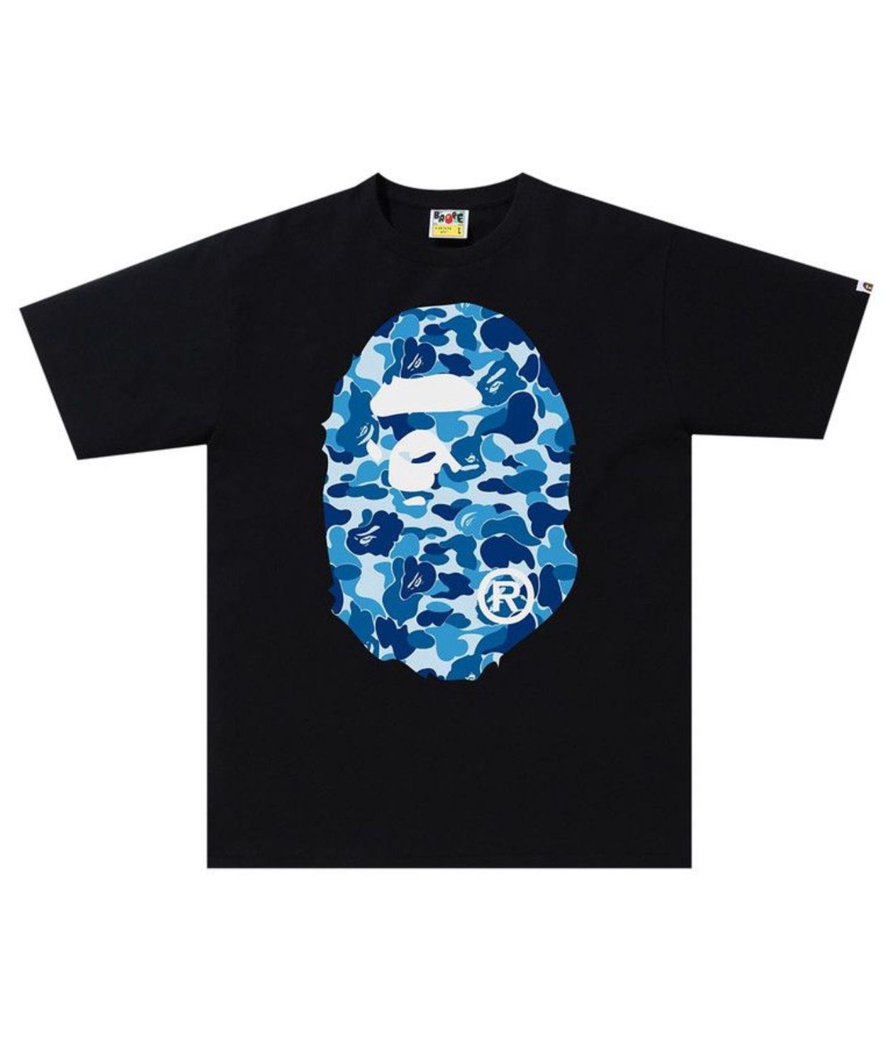 BAPE ABC Camo Big Ape  Head Tee Black/Blue