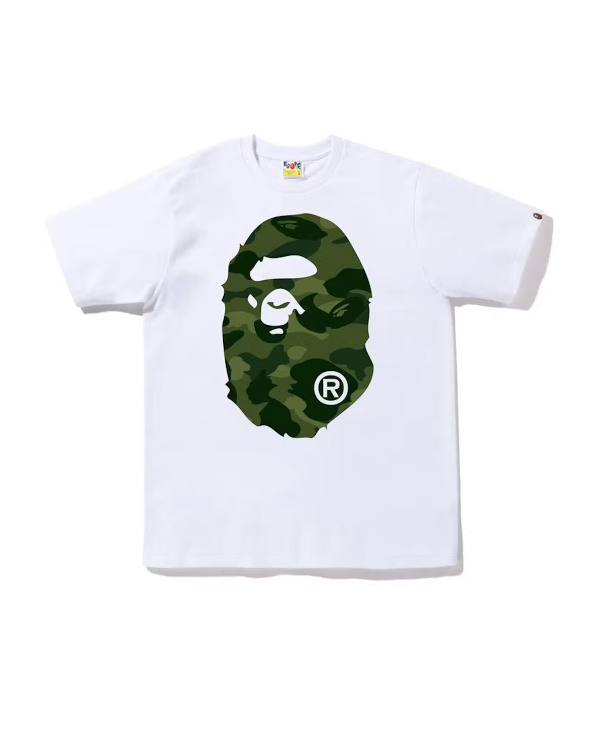 BAPE Camo Big Ape Head Tee White/Dark Green