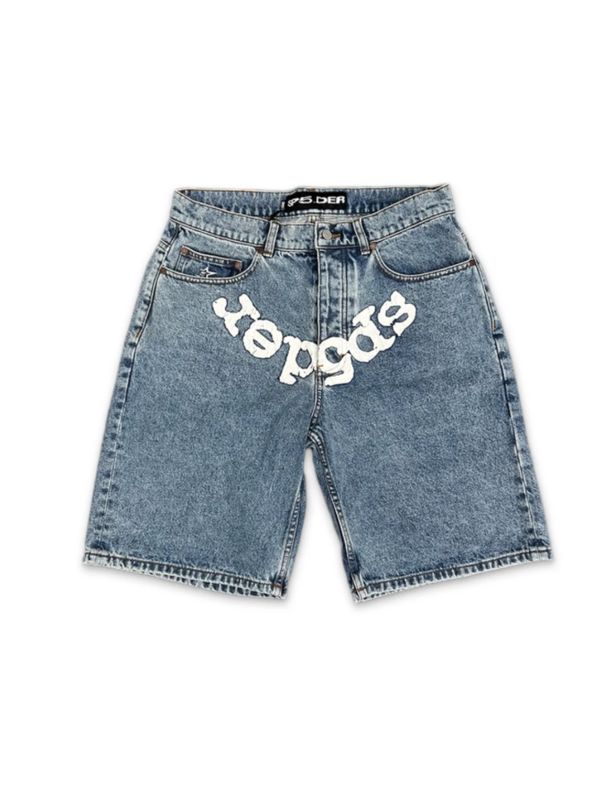 Sp5der OG Logo Denim Shorts