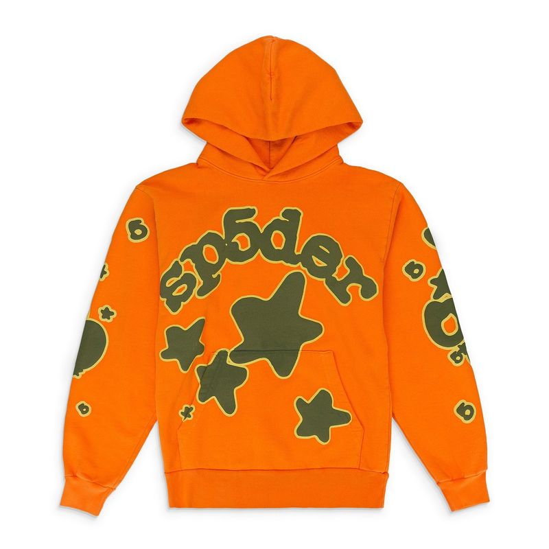 Sp5der Beluga Hoodie Orange Green