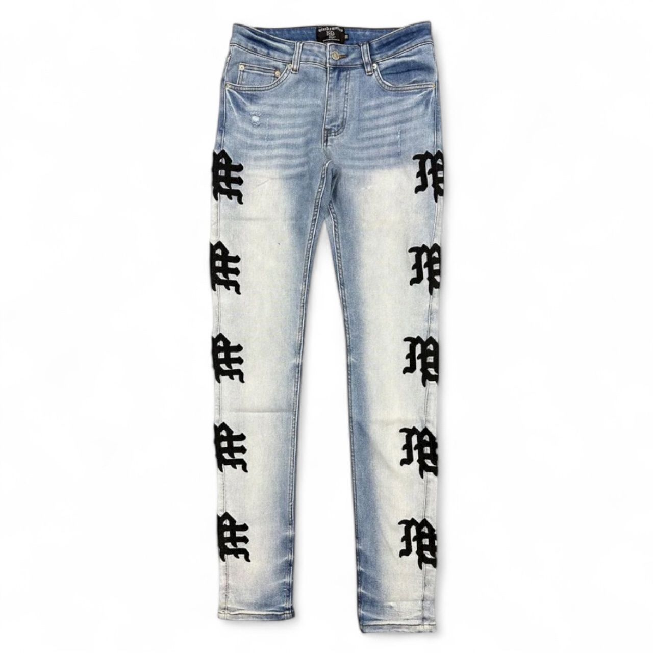 Mixed Emotion Monogram Denim Light Blue Wash