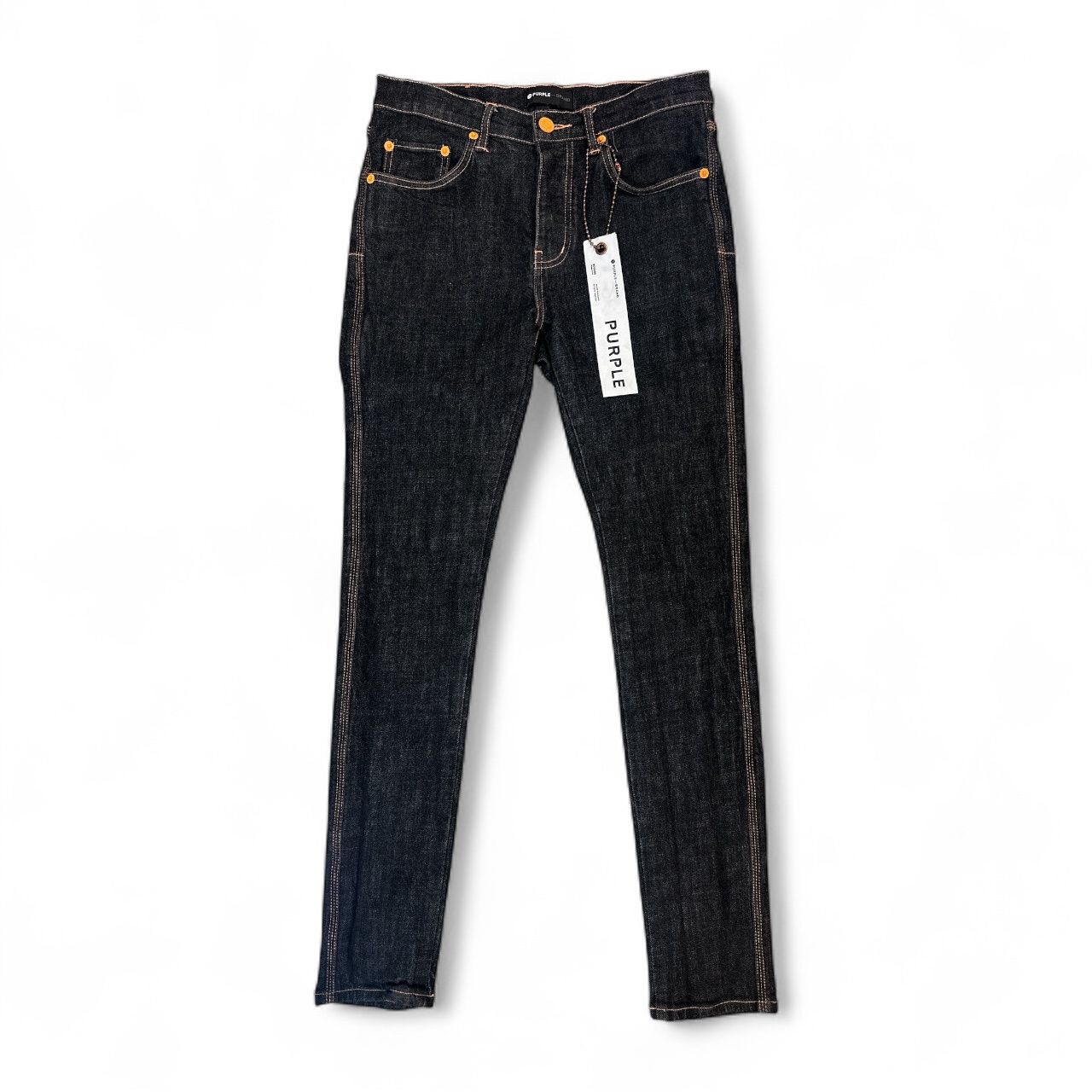 Purple Jeans Raw Black Neon Pop