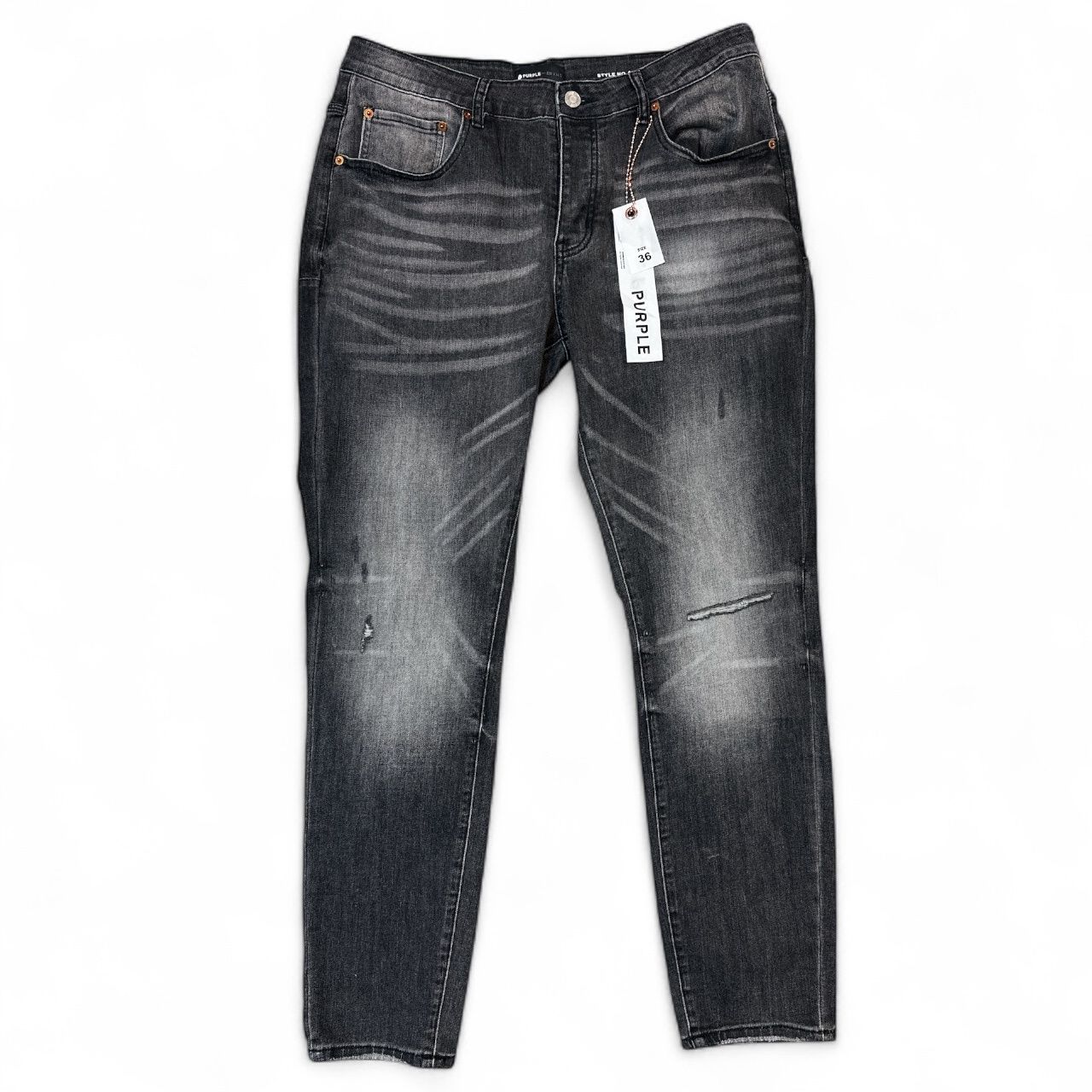 Purple Jean Black White Wash