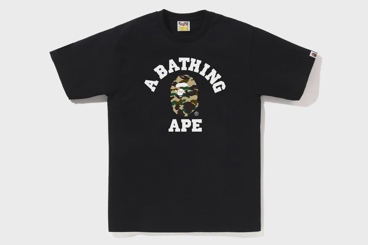 Bape College Camo Yellow Tee