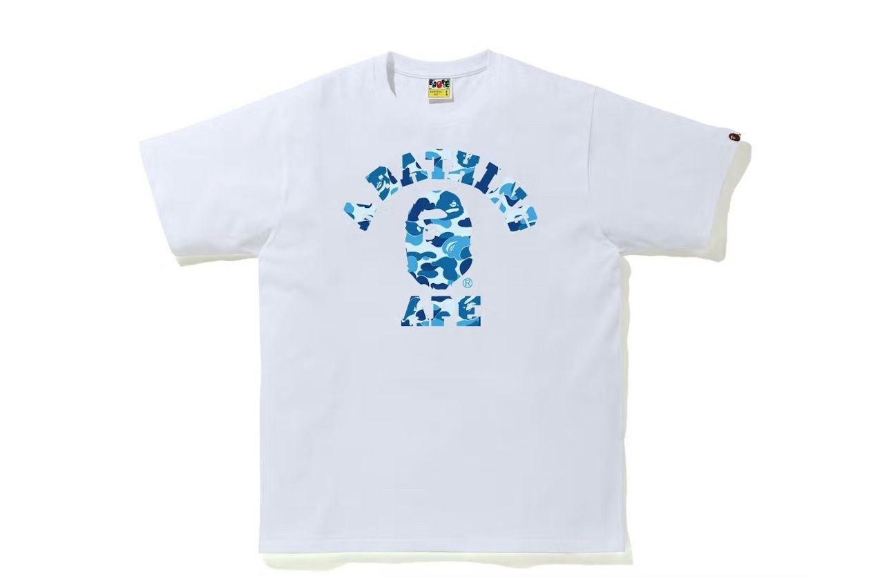 BAPE Blue College Camo White