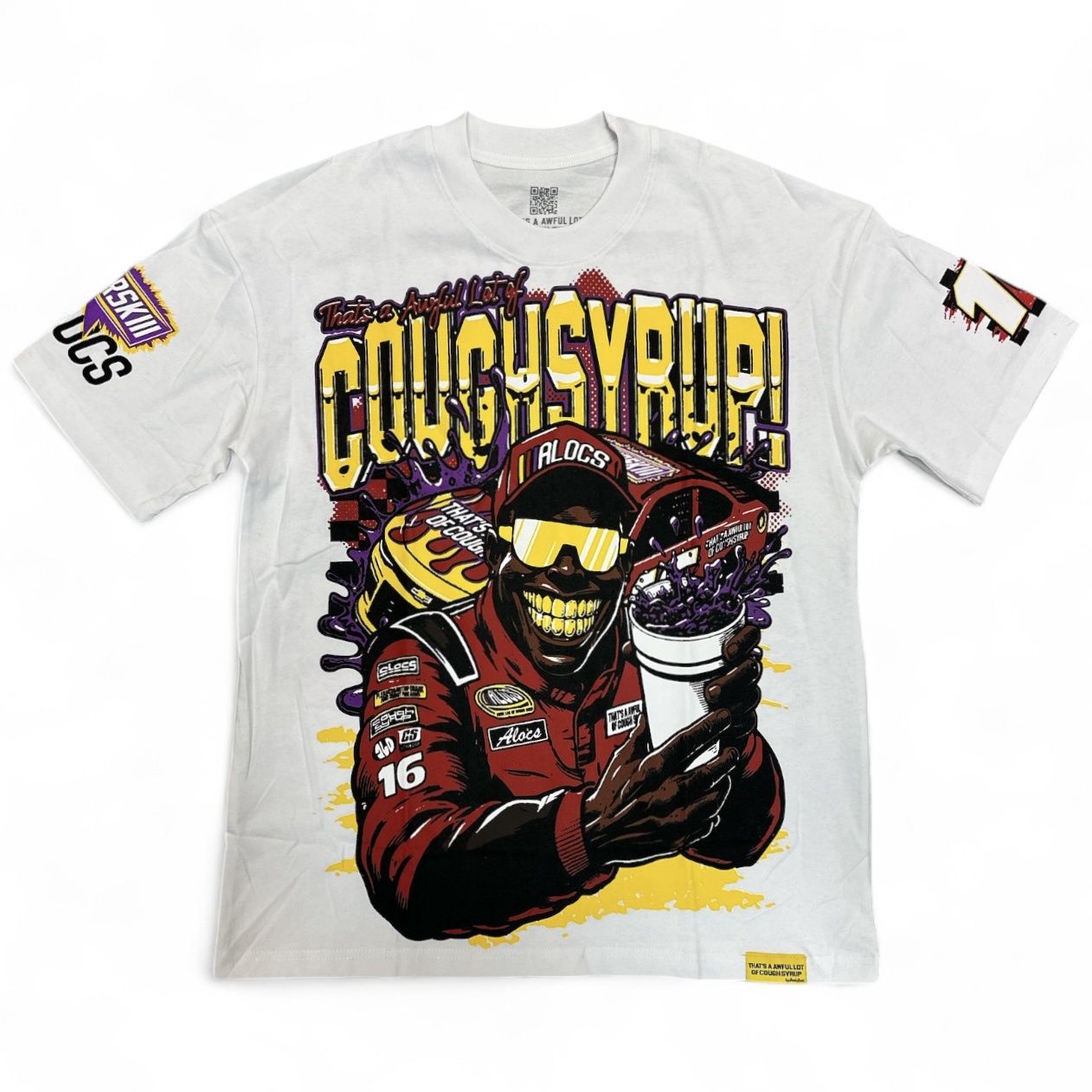 Thats A Awful Lot Of Cough Syrup Nascar Tee White