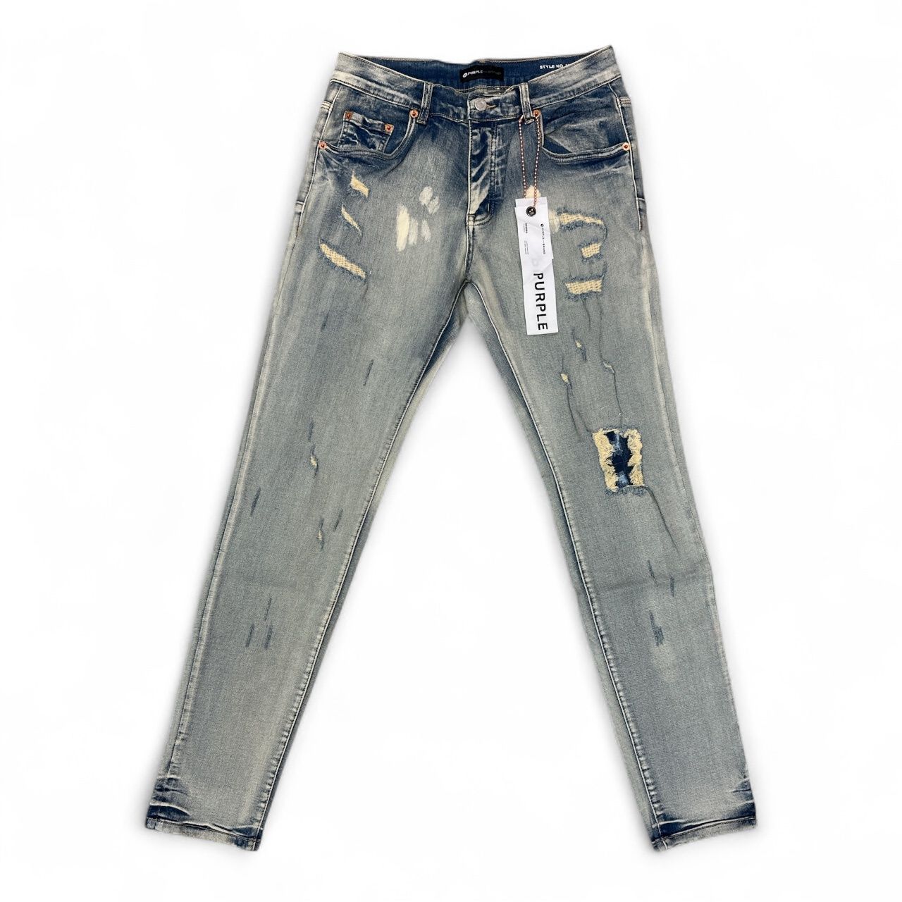 Purple Distressed Cream Wash