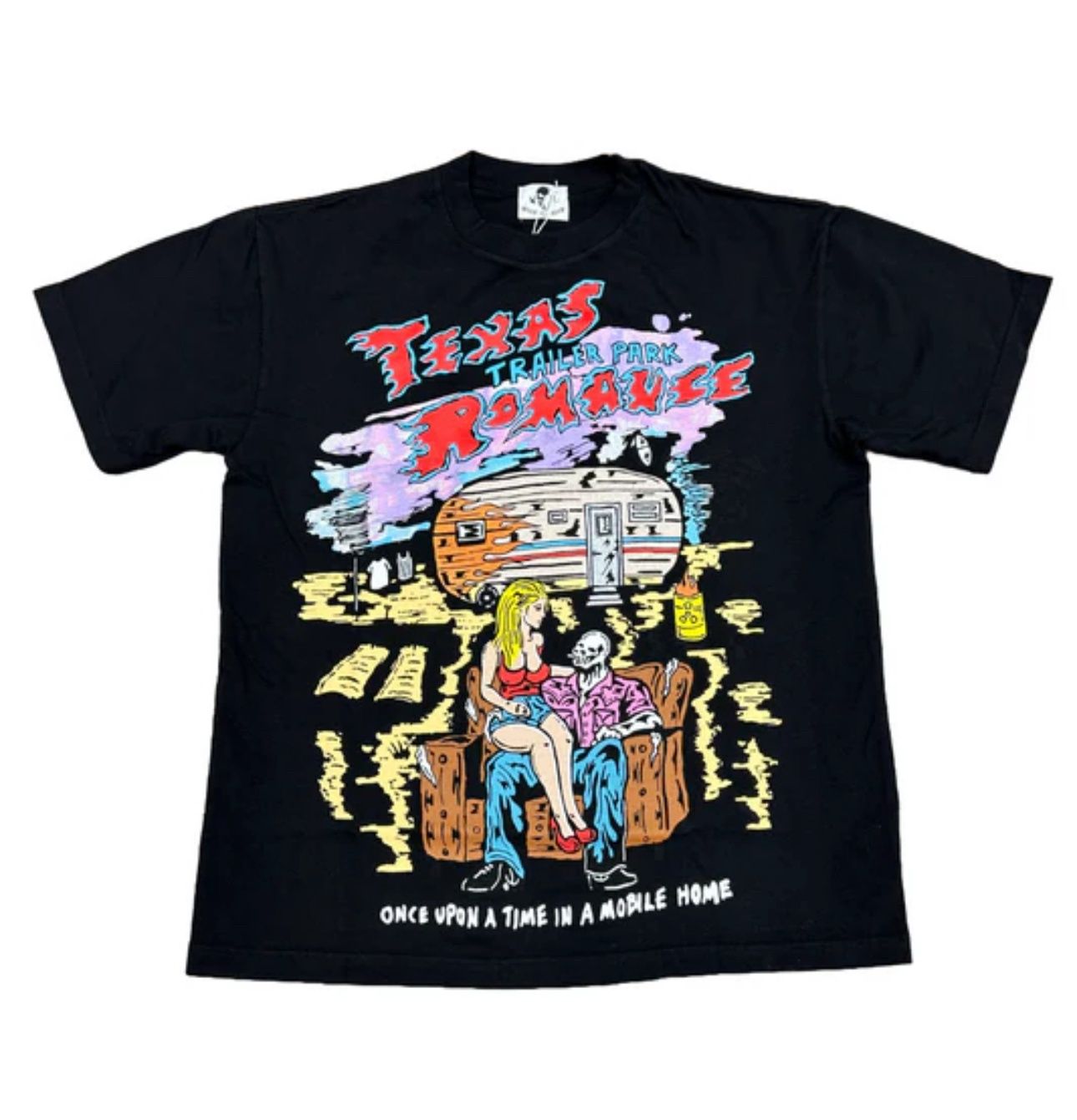 Warren Lotus Trailer Park Romance Black T-Shirt