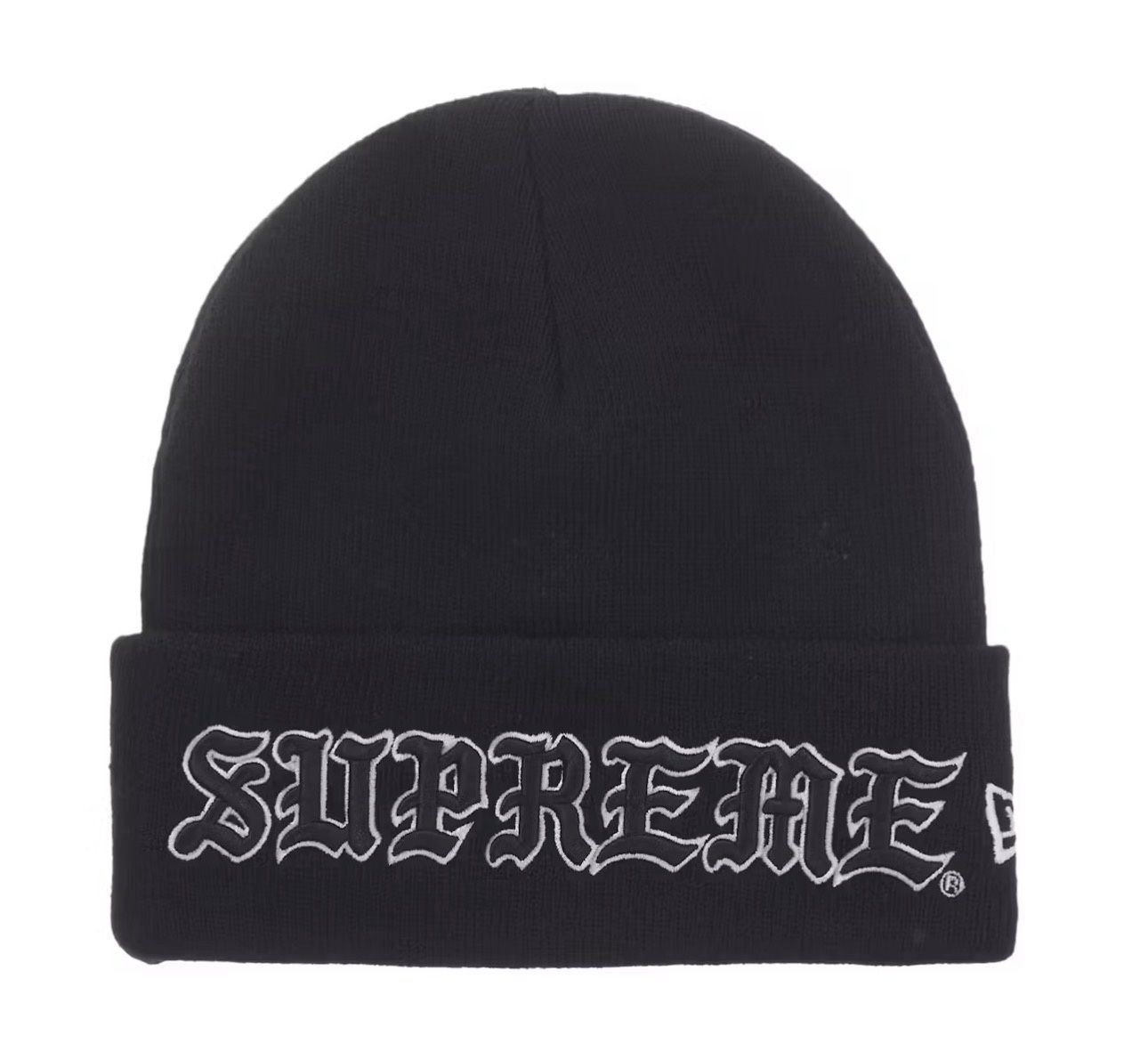 Supreme New Era Old English Beanie Black