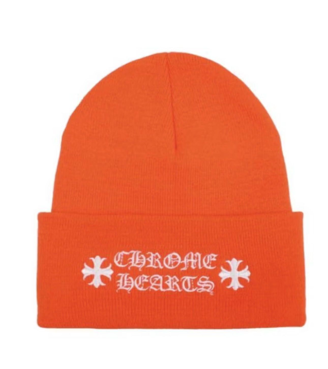 Chrome Hearts Logo Beanie Safety Orange