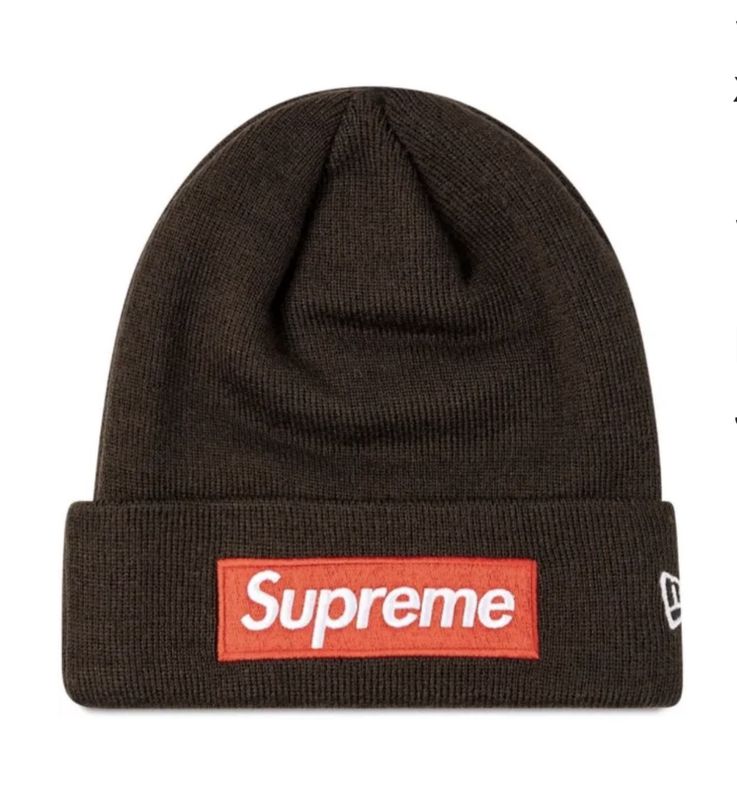 Supreme New Era Box Logo Beanie Brown