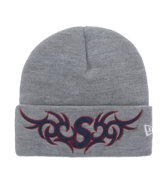 Supreme New Era Tribal S Beanie Grey