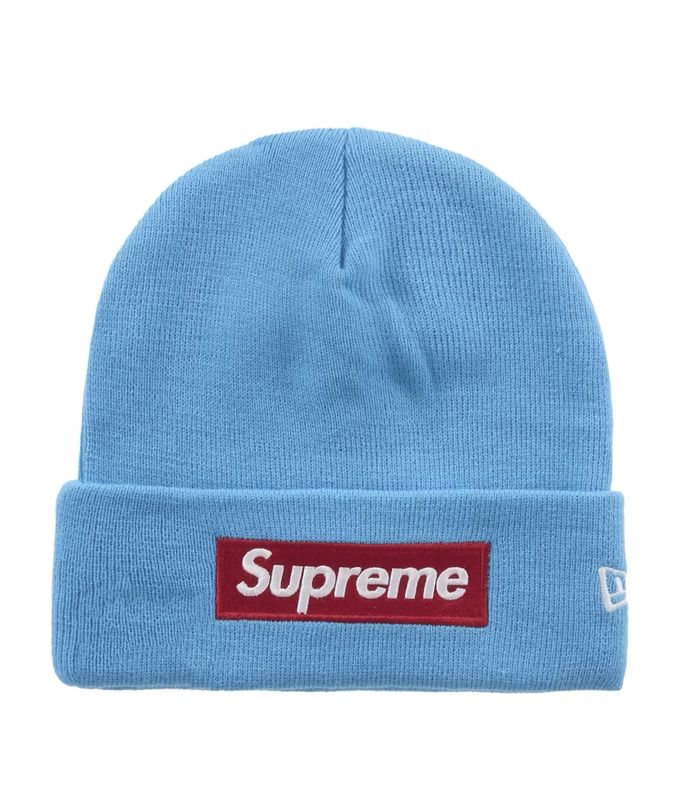 Supreme New Era Box Logo Beanie Cyan