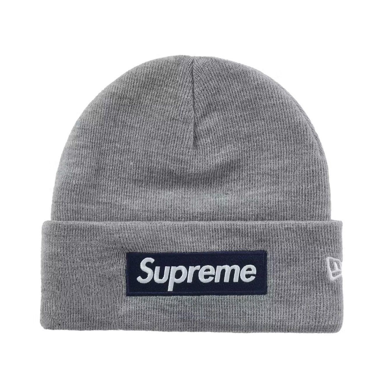 Supreme New Era Box Logo Beanie Heather Grey
