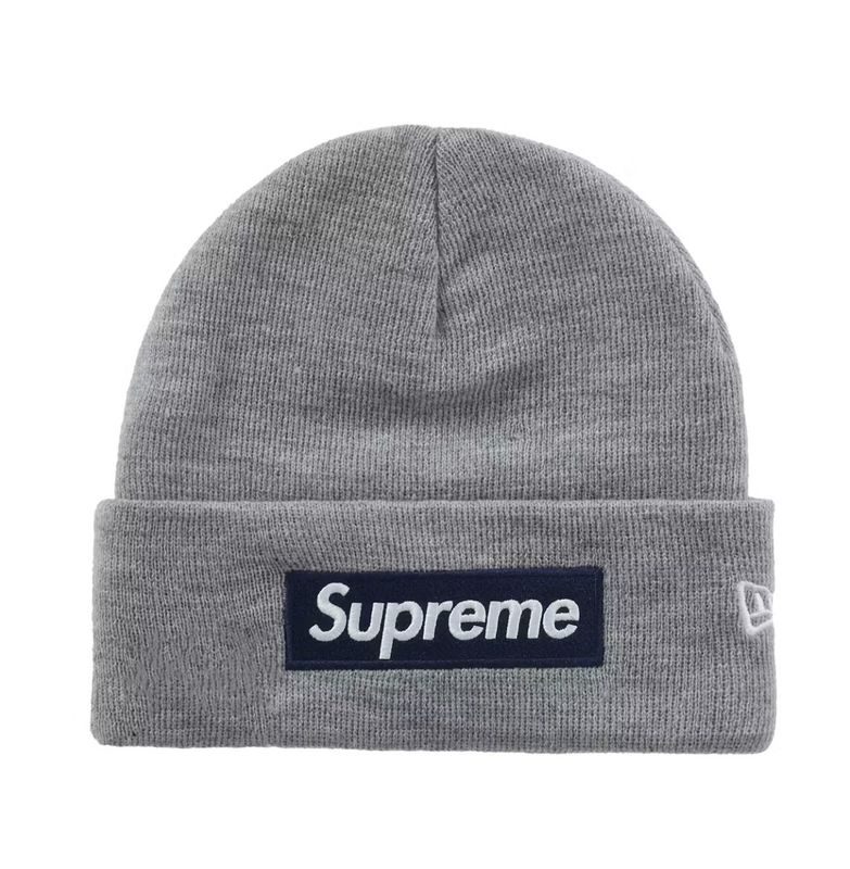 Supreme New Era Box Logo Beanie Heather Grey