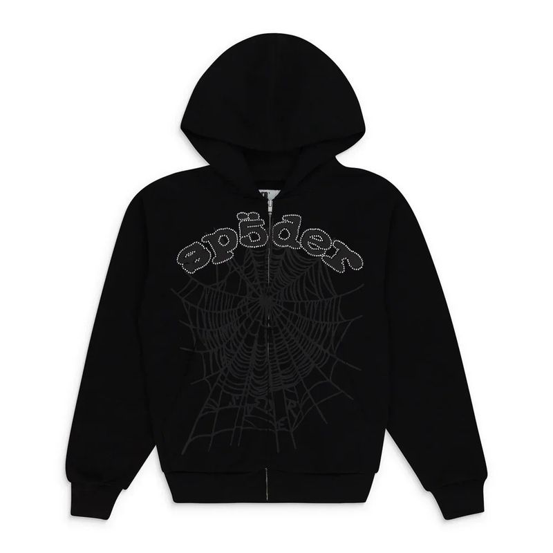 Sp5der OG Web Zip Up Black
