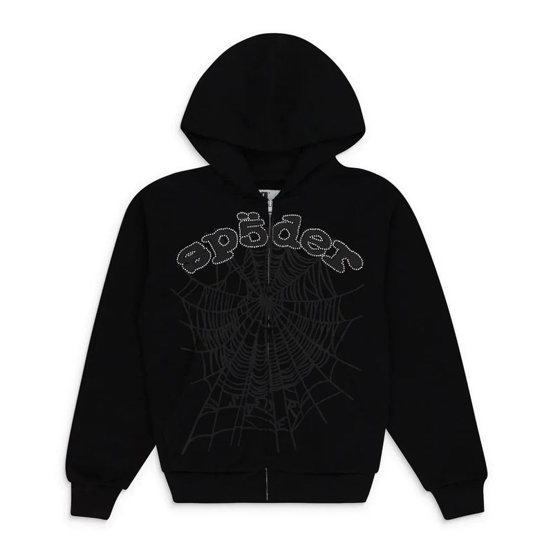 Sp5der OG Web Zip Up Black