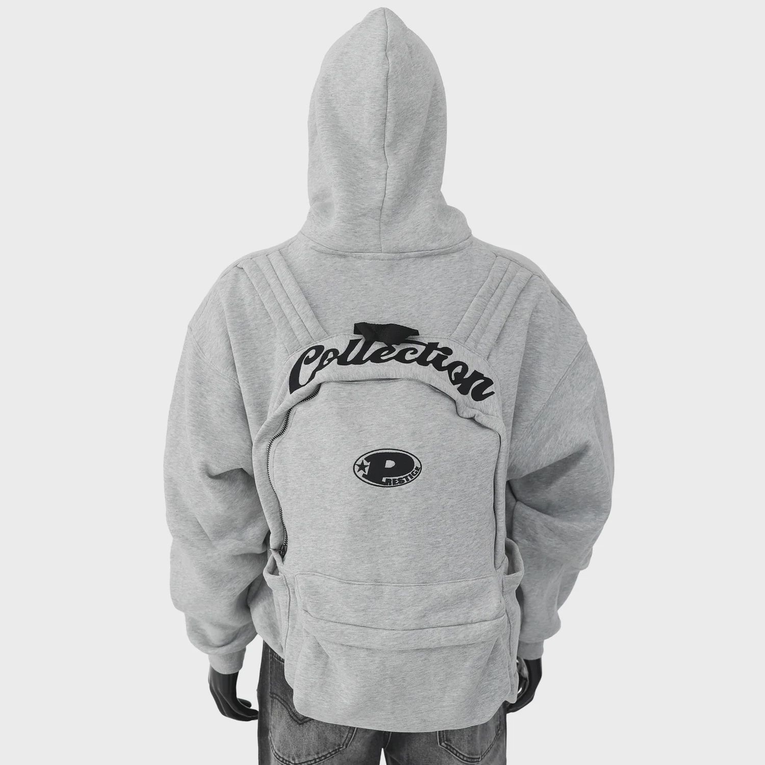 Prestige Backpack Hoodie Grey