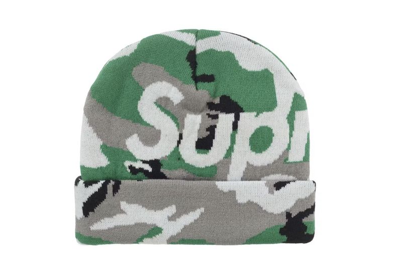 Supreme Camo Big Logo Beanie Green