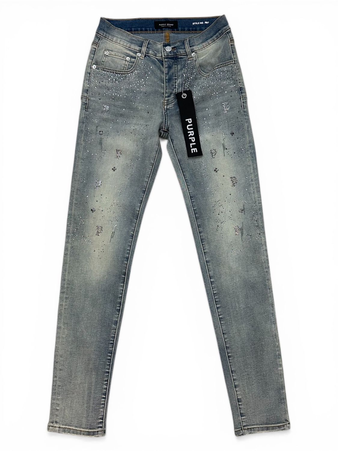 Purple Brand Light Washed Bling Jeans