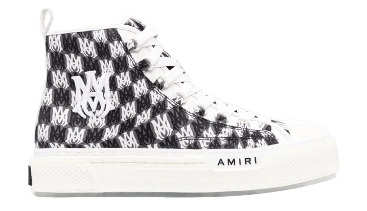 Amiri Court High Allover Logo White Black