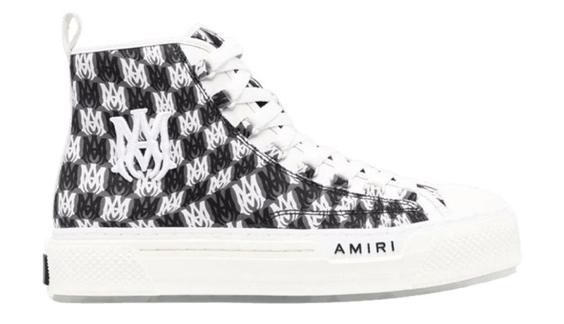 Amiri Court High Allover Logo White Black