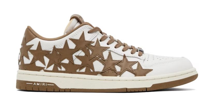 Amiri Stars Low Top White Brown