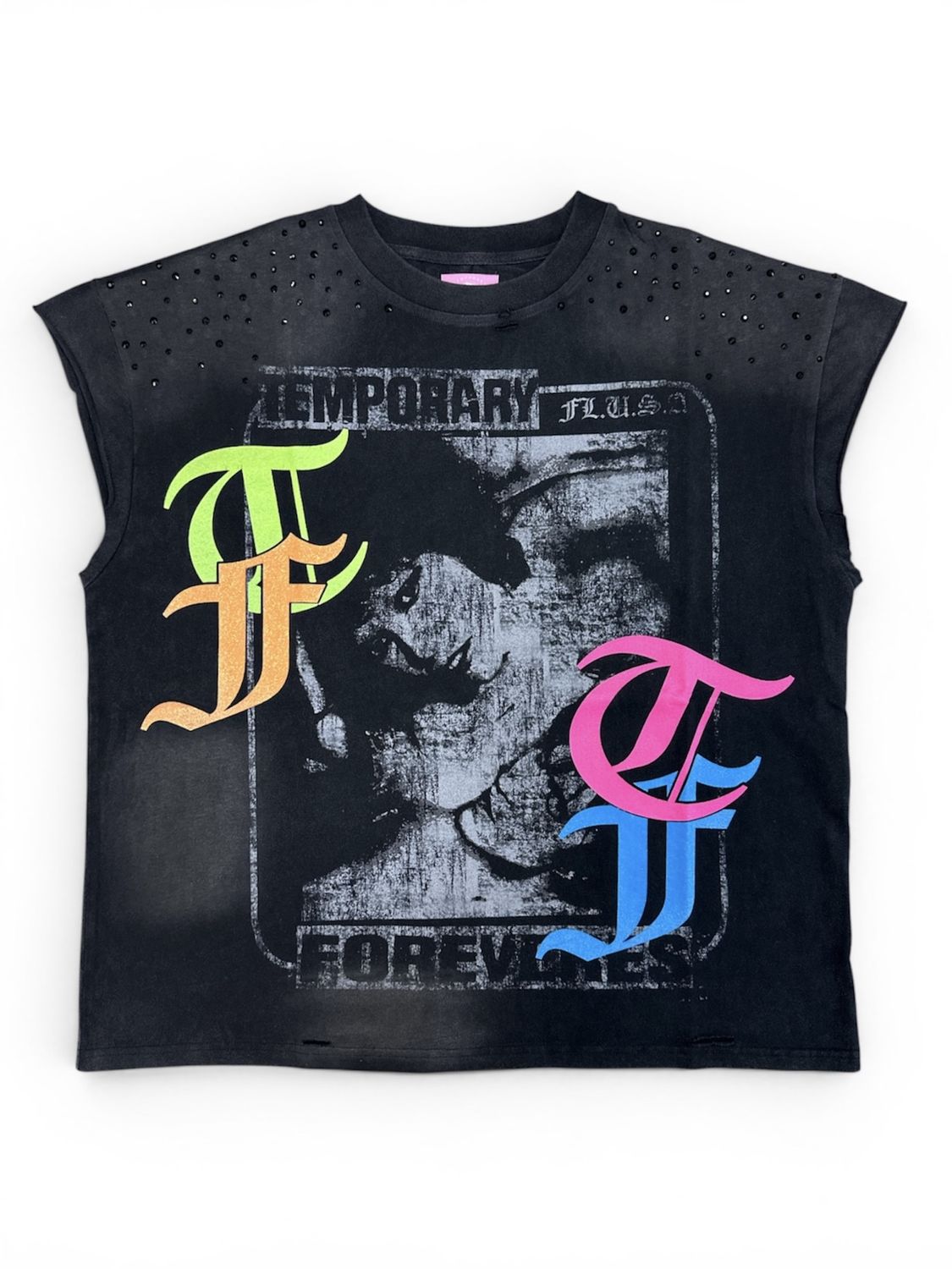 Temporary Forever No Future Cutoff Tee "Black Wash"
