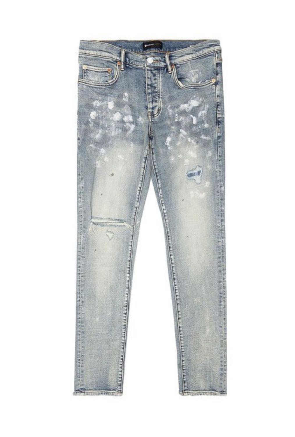 Purple Brand Paint Blowout Jeans Light Indigo
