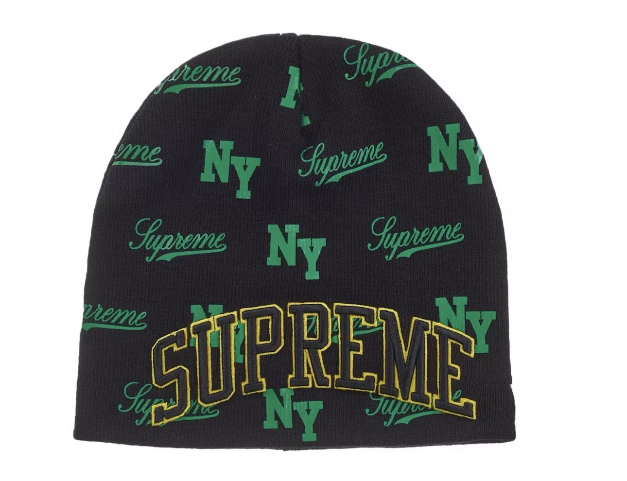 Supreme Monogram Beanie Black/Green