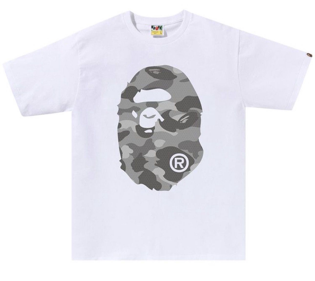 Bape Honeycomb Big Ape Head Tee White/Grey
