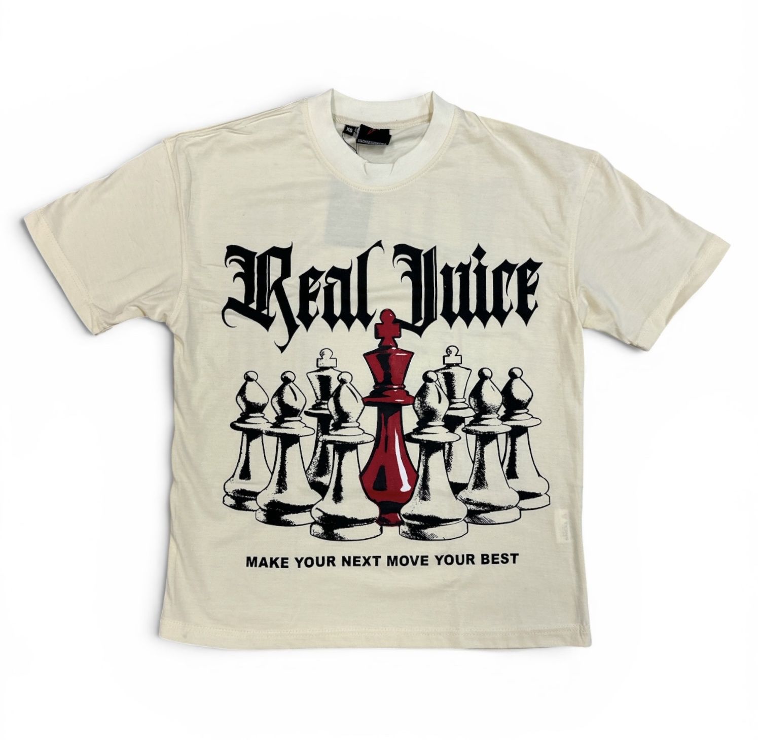 Real Juice Chess Not Checkers Tee "Cream"