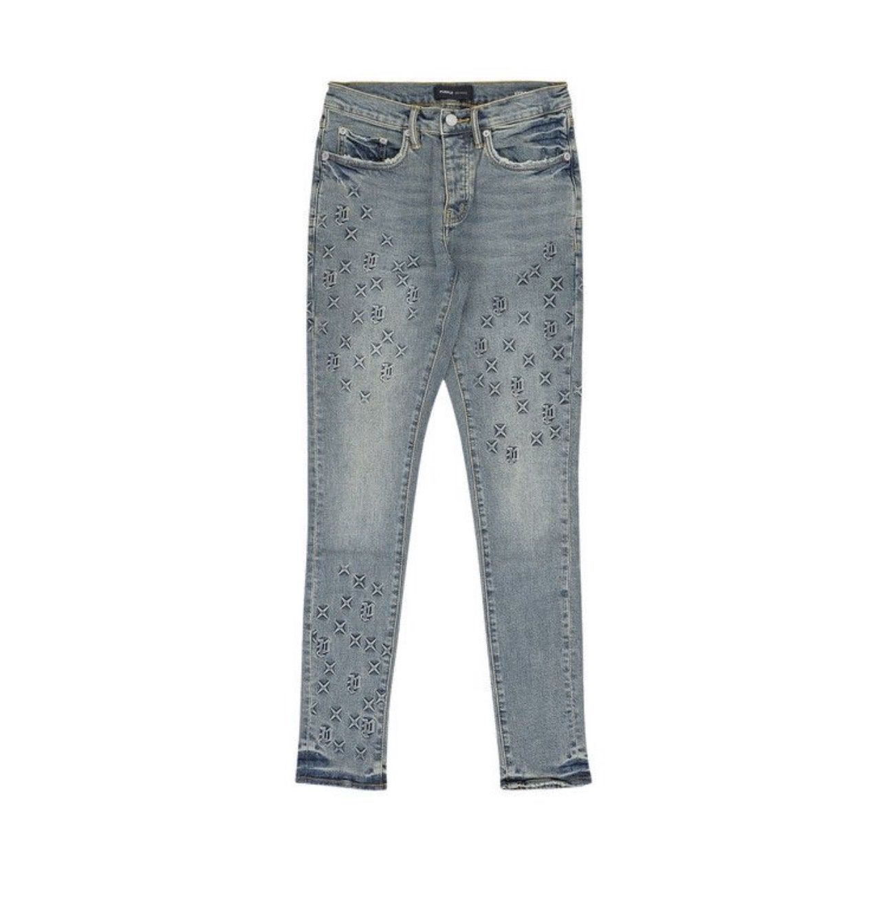 Purple Brand Embossed Denim Blue