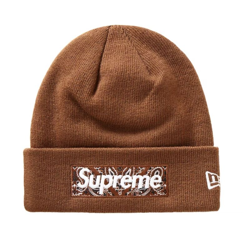 Supreme New Era Beanie (Paisley Brown)