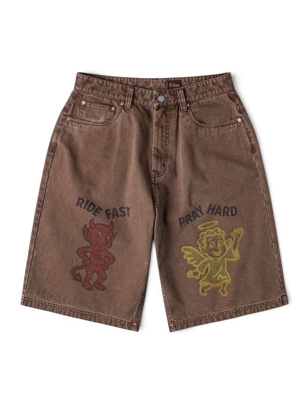 Evisu Washed Wide Wale Shorts