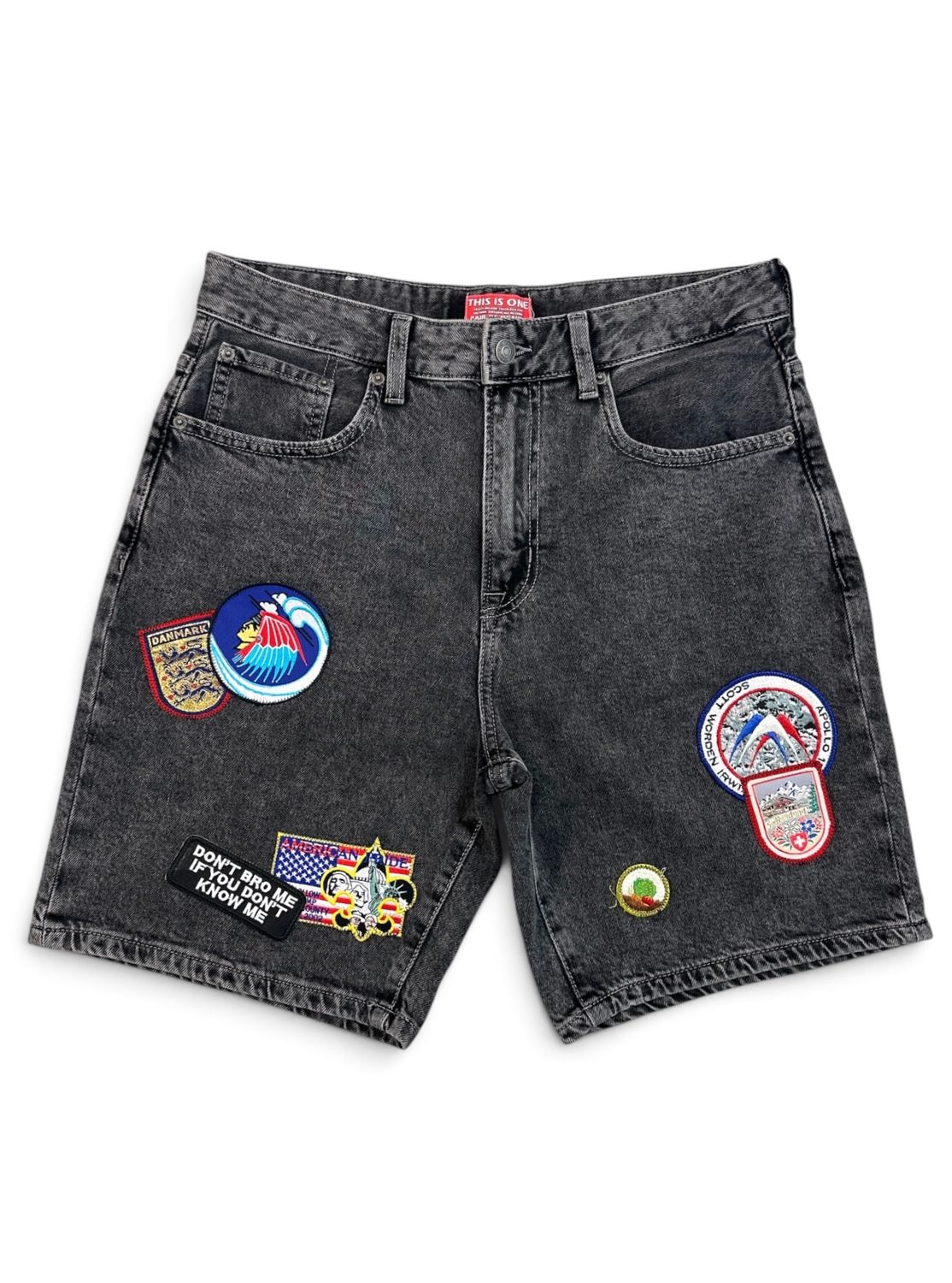 Waviii.280 One Of One Patch Black Denim Jhorts