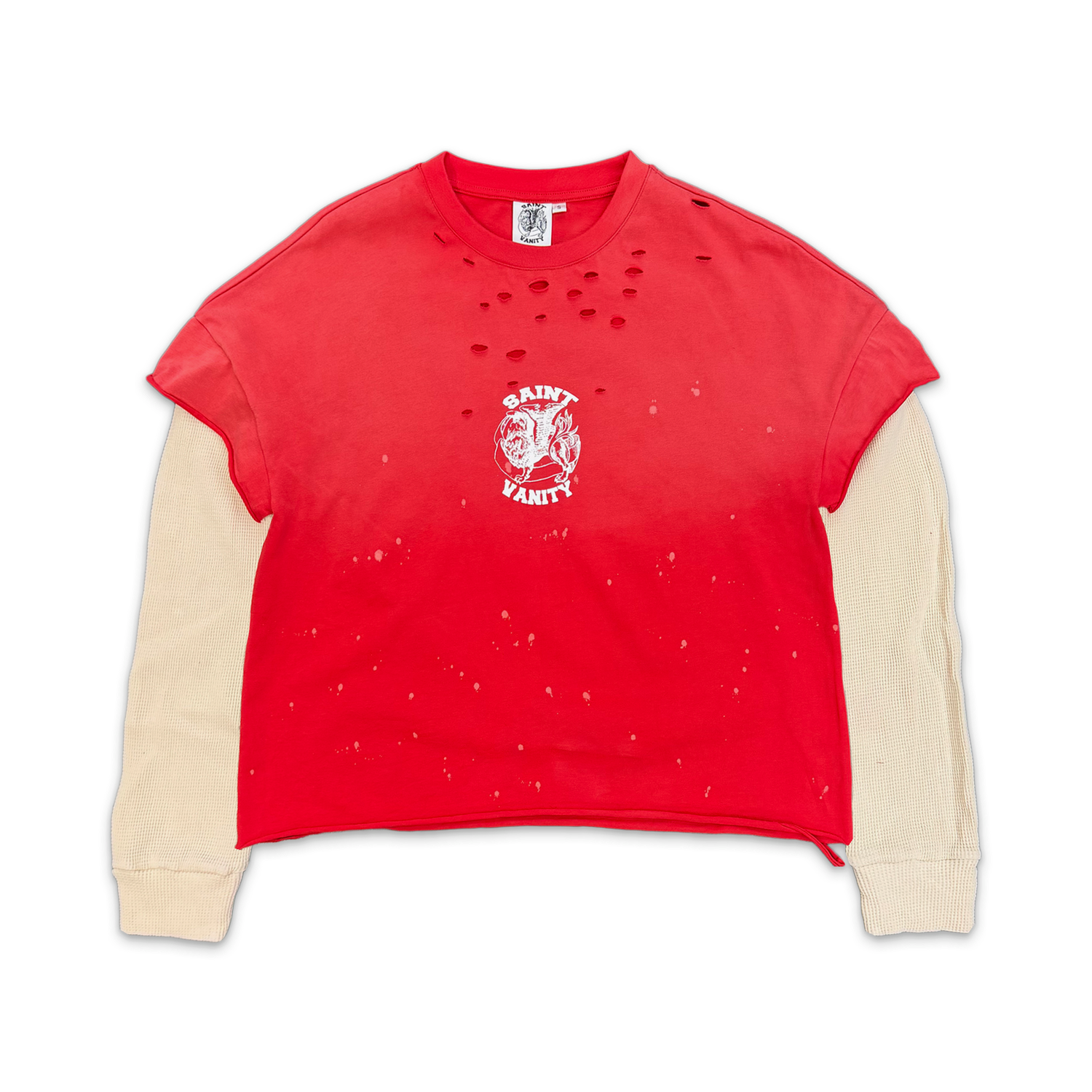 Saint Vanity Cutoff Layered Thermal L/S Tee Red