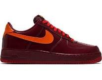 Nike Air Force 1 Low Patent Leather Dark Team Red Safety Orange GS