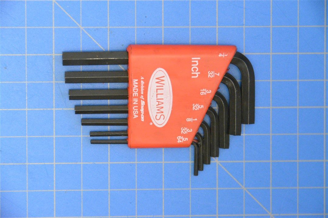 7-Piece SAE Folding Hex Key Set — Williams Industrial Tools (JHW10107)