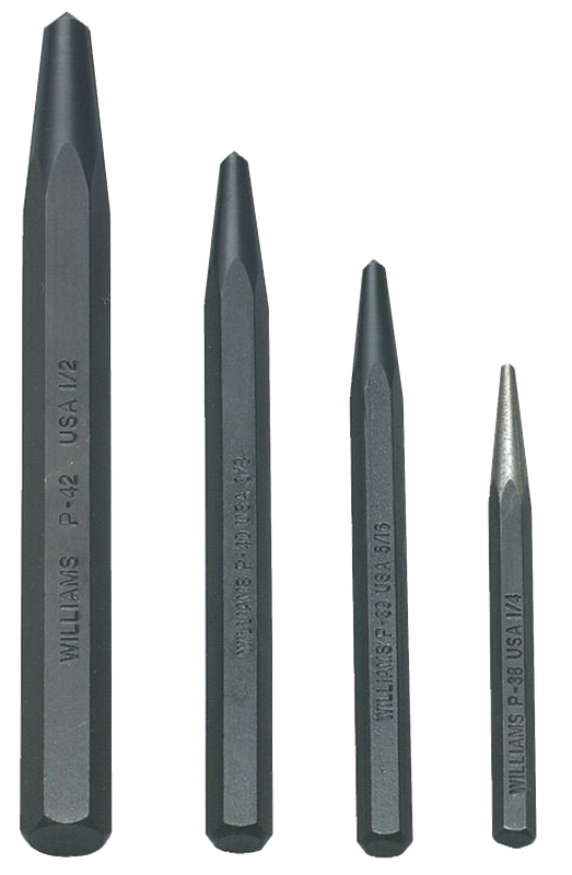 4-Piece Center Punch Set — Williams Industrial Tools (JHWPS-4)