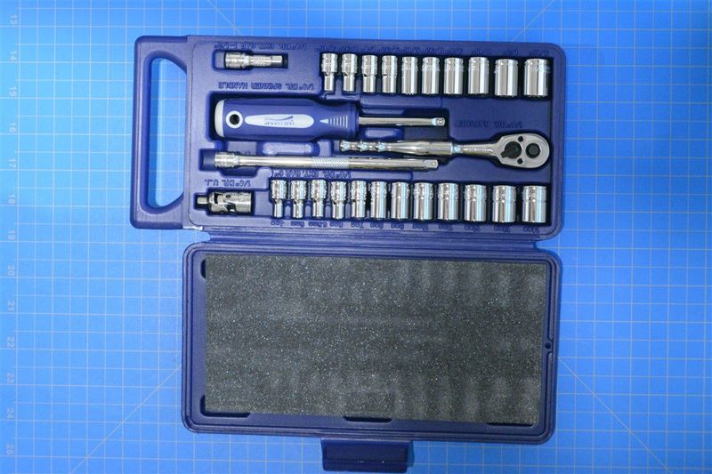 27-Piece 1/4&quot; Drive Socket and Drive Tool Set, SAE &amp; Metric, 12-Point — Williams Industrial Tools (JHW50672B)