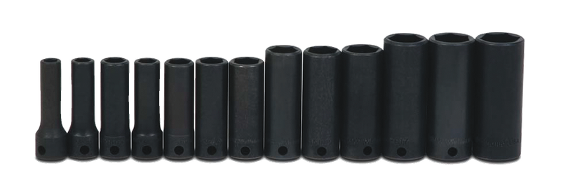 3/8&quot; Drive Deep Impact Socket Set, 6-Point, Metric, 13 Pieces — Williams Industrial Tools (JHWMS-12-13H)