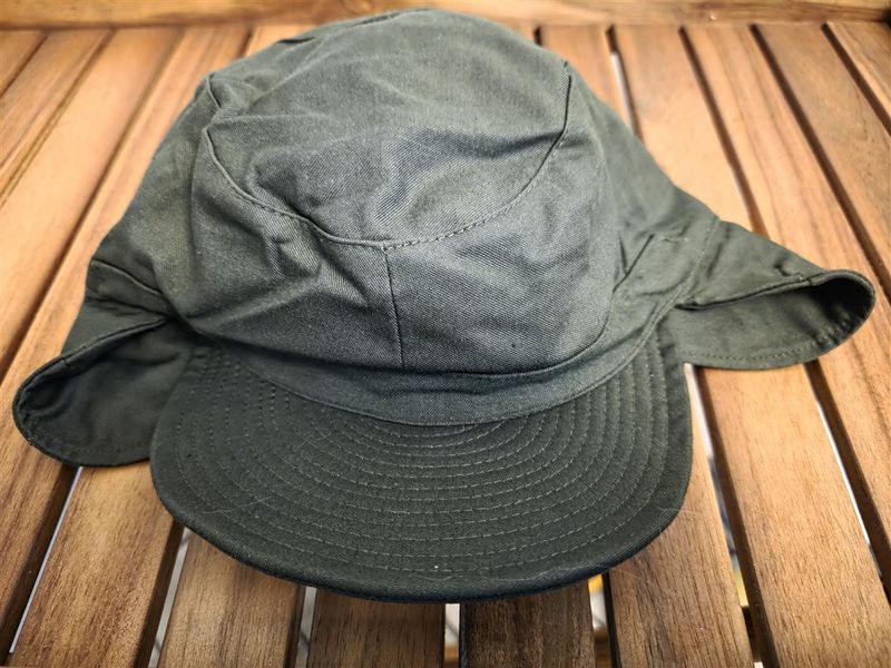 Swedish Military M59 Field Cap with Ear Flaps — Olive Green