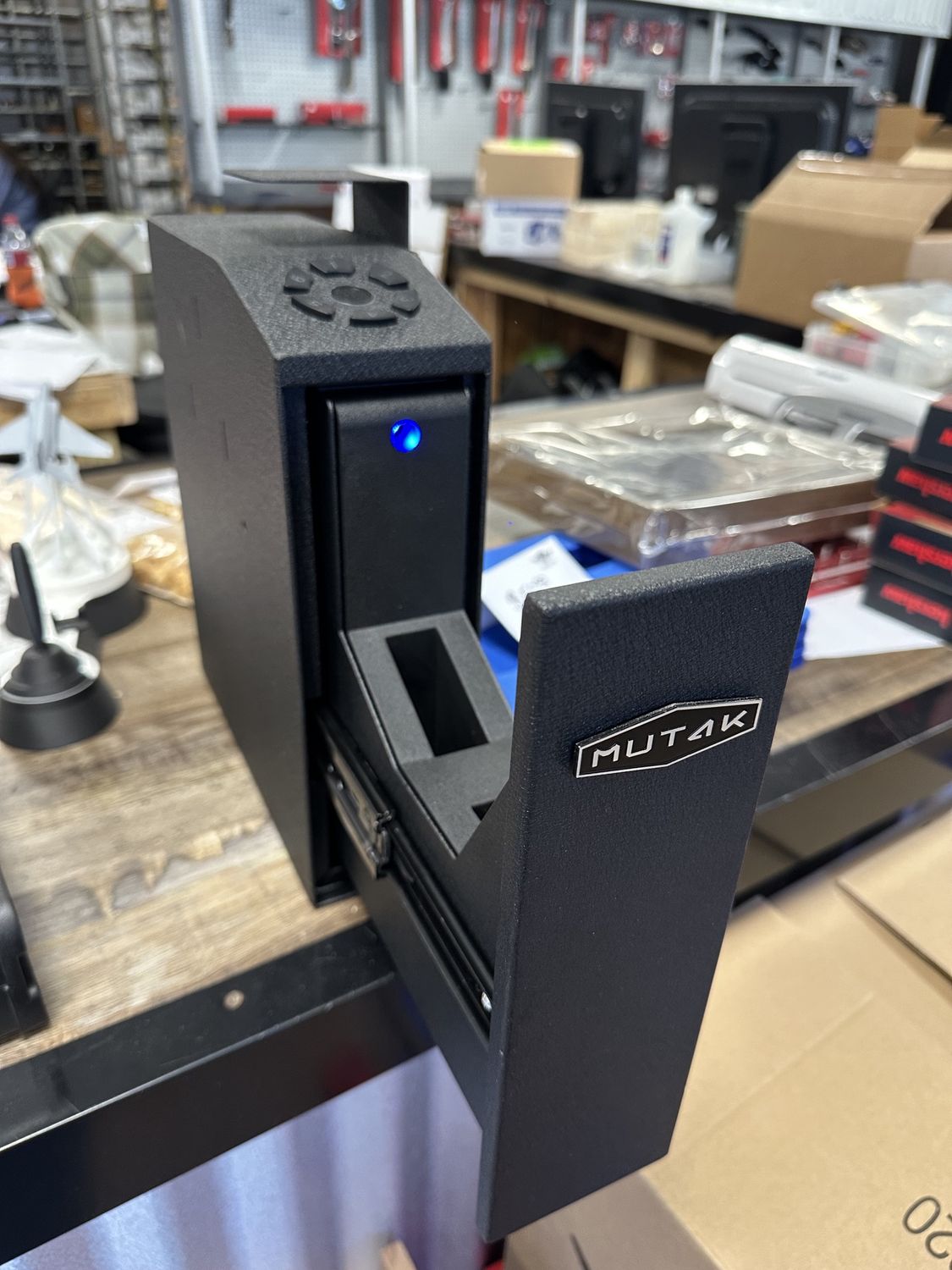 Vertical Slide-Out Gun Safe – Rapid-Access Pistol Vault with Keypad