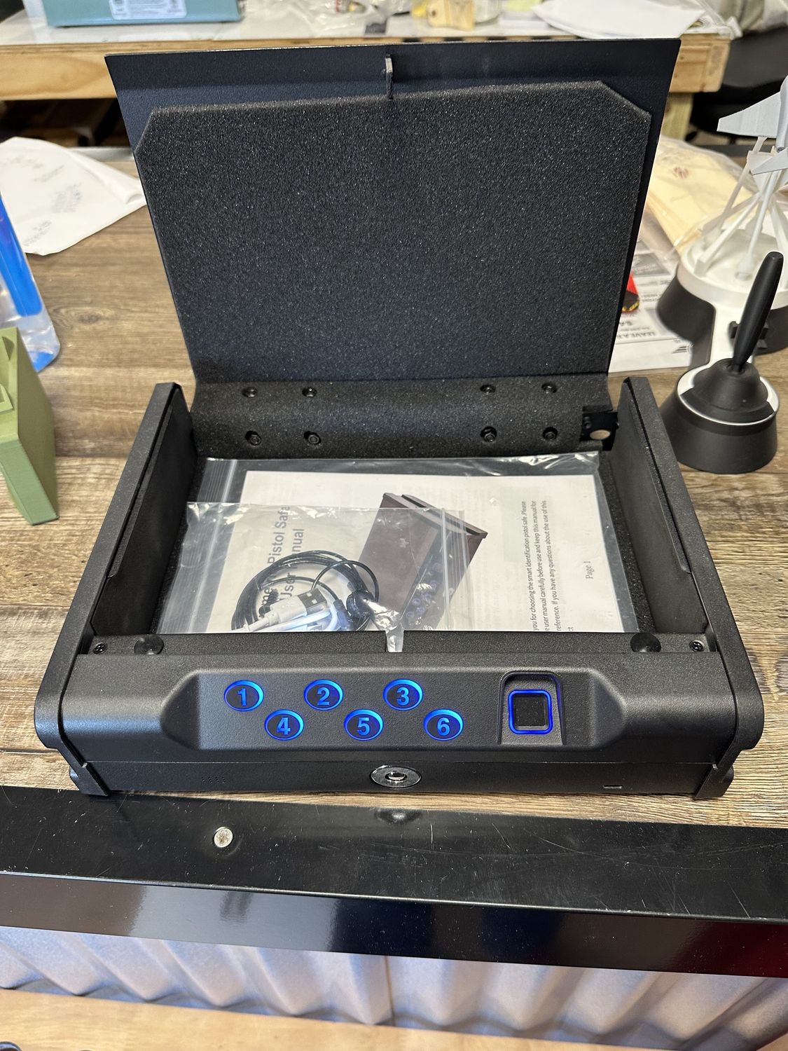 Compact Gun Safe With Biometric Fingerprint &amp; Keypad – Secure Pistol Storage Box