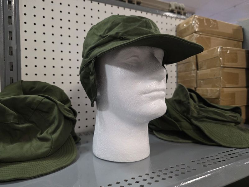 Swedish Military M59 Field Cap with Ear Flaps — Olive Green