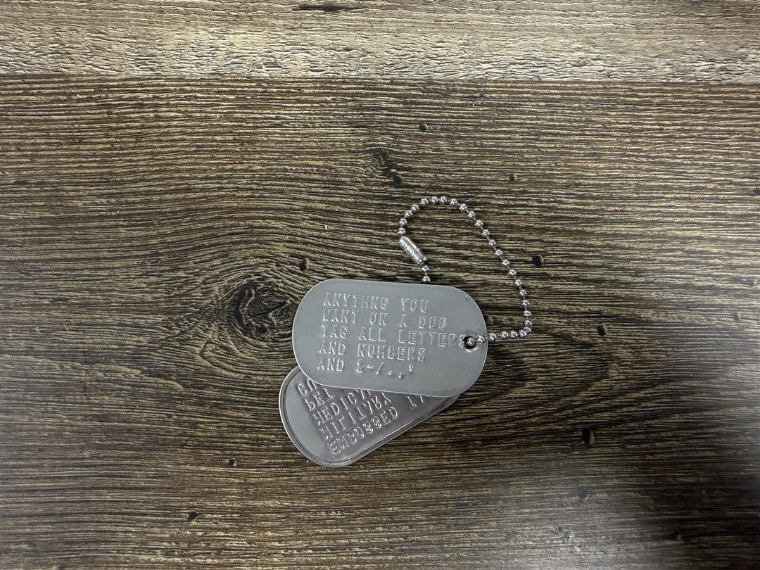 DOG TAG, SET OF 2 WITH CHAIN