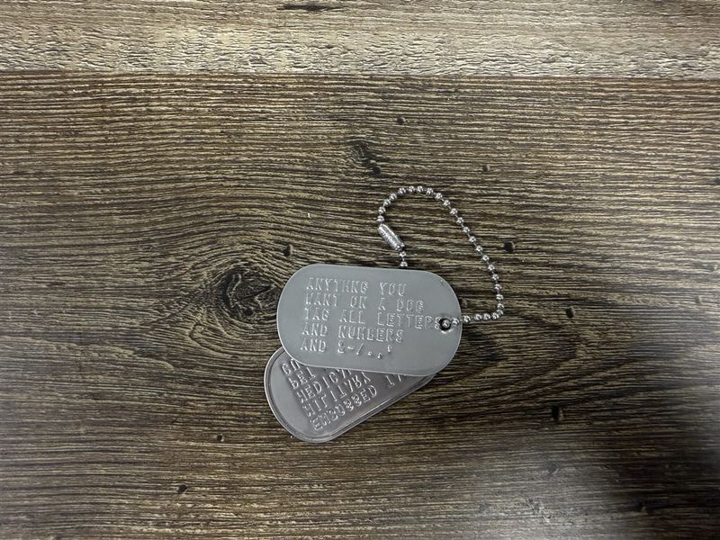 DOG TAG, SET OF 2 WITH CHAIN